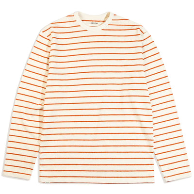 Waternish Long Sleeve 'Ecru / Tangerine Stripe'