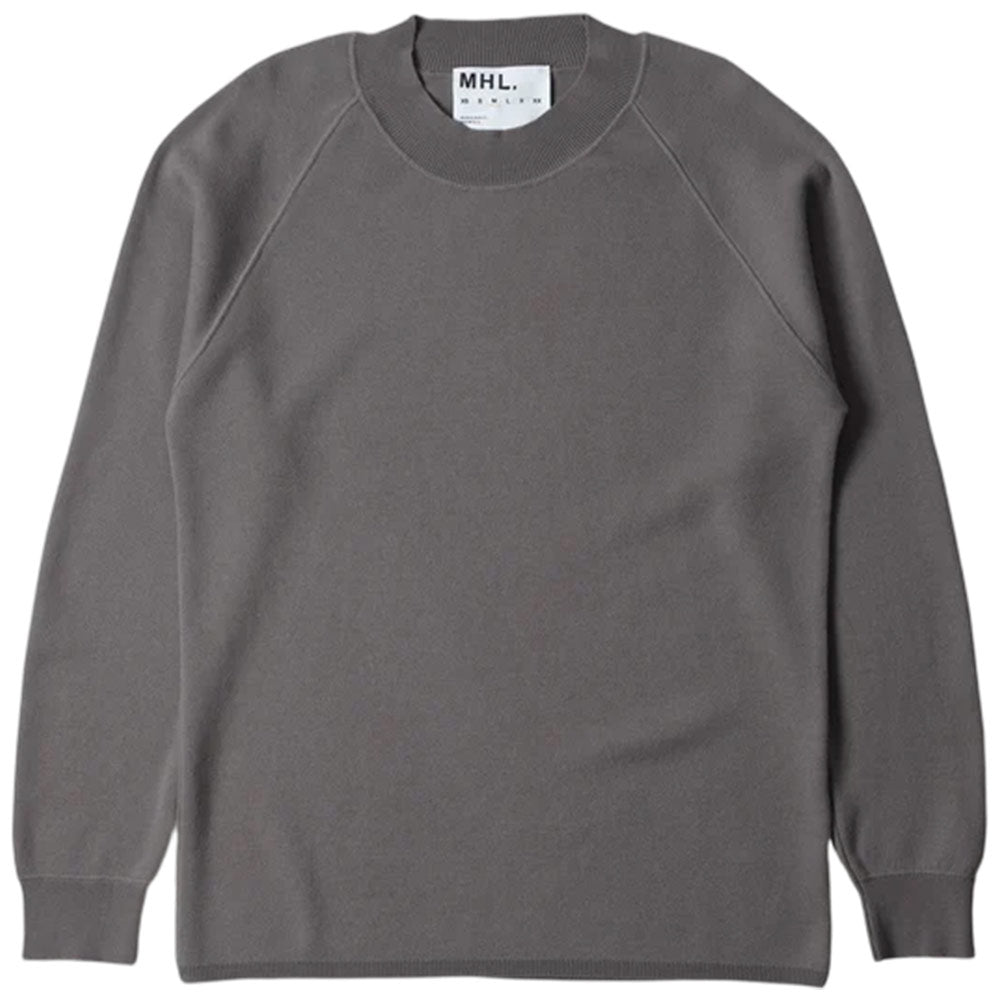 Margaret Howell MHL Wide Neck Sweatshirt Fine Merino Wool Concrete