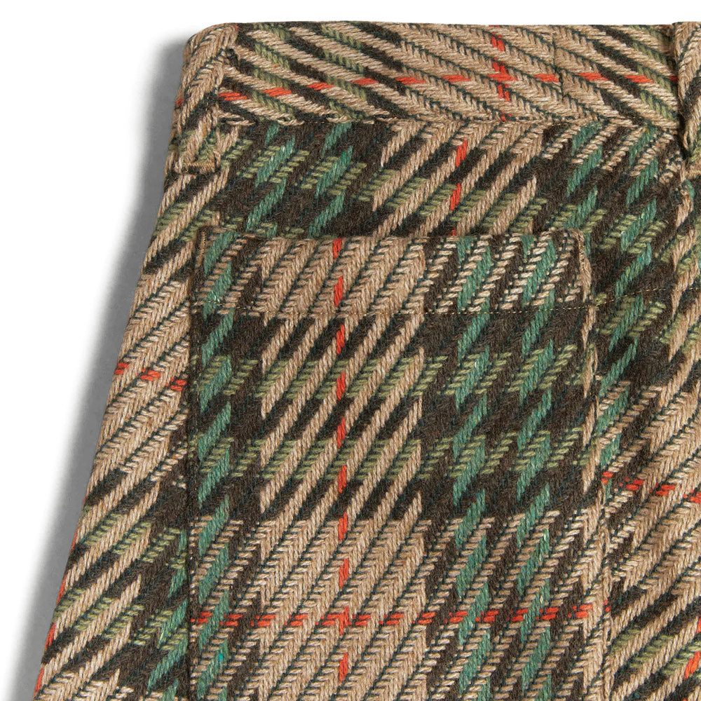 Knit Plaid Wool Front Pocket Pant 'Multi'