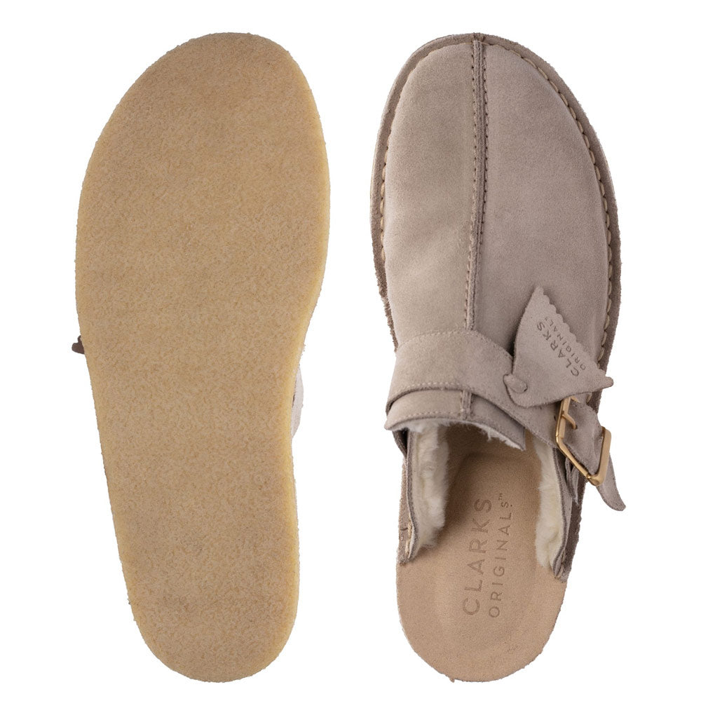 Clarks | Trek Mule Slippers 'Sand Warm Lined Suede'