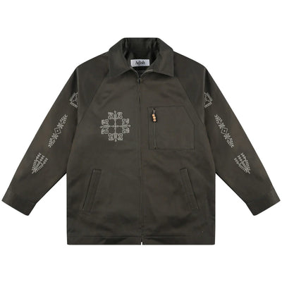 Raglan Cotton Makhlut Jacket 'Dark Brown'