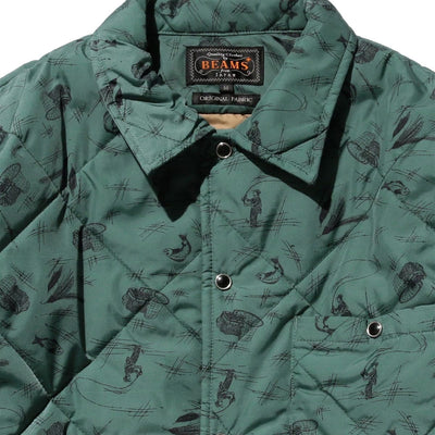 Nylon Quilt Shirt Jacket 'Emerald Green'