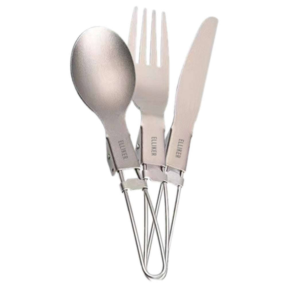 ELLIKER | Beldon Titanium 3 Piece Foldable Cutlery 'Titanium'