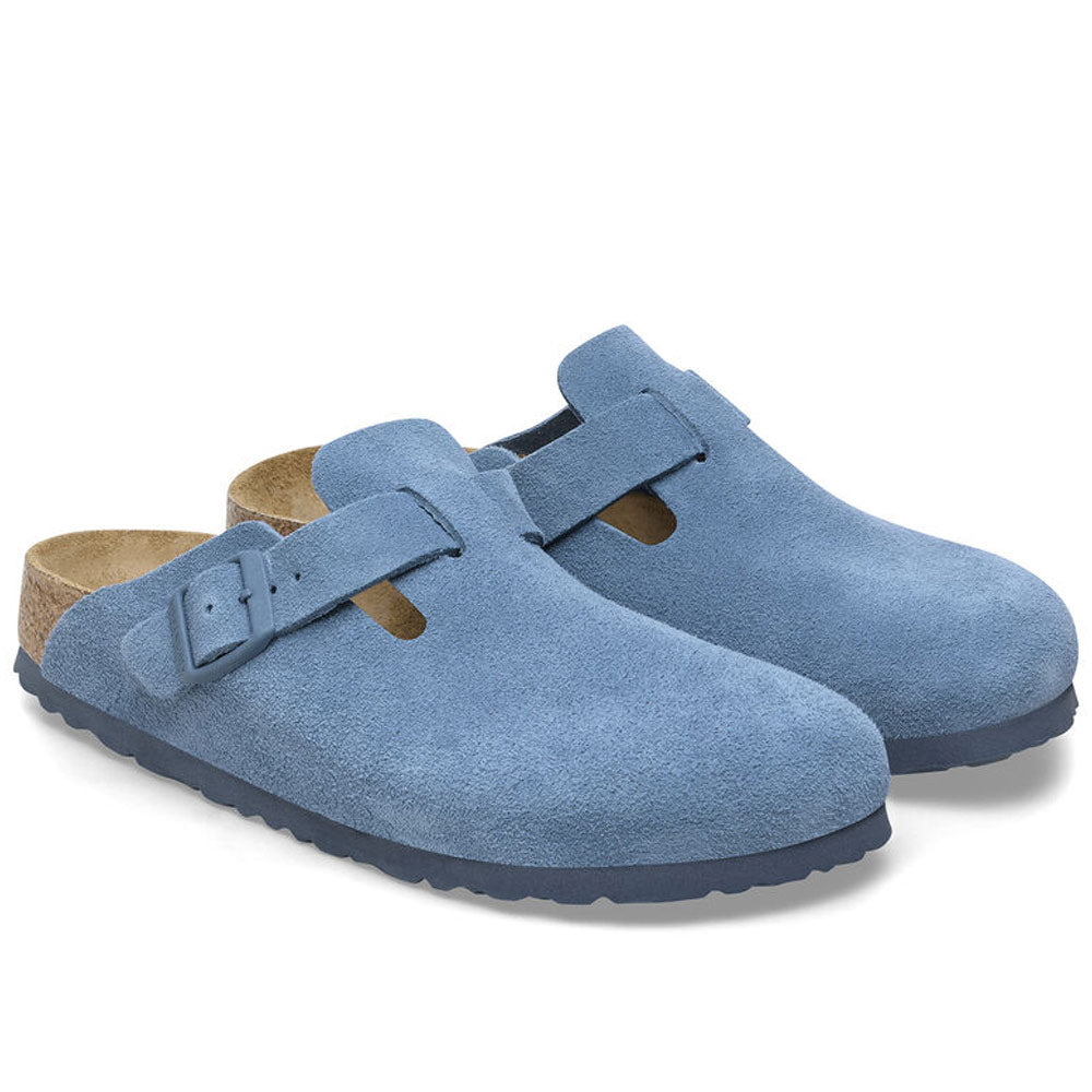 Boston Soft Footbed Suede Leather Slippers 'Elemental Blue'