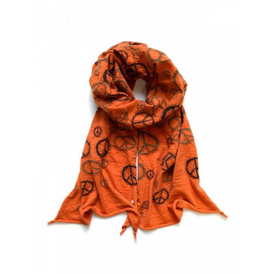Kapital | Fulling Wool Happy Scarf Peace 'Orange'