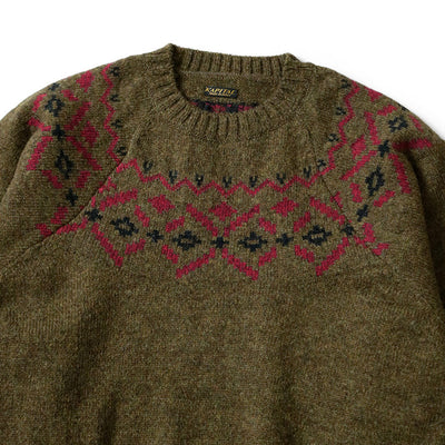 5G Wool Elbow Virgin Mary Nordic Sweater 'Khaki'
