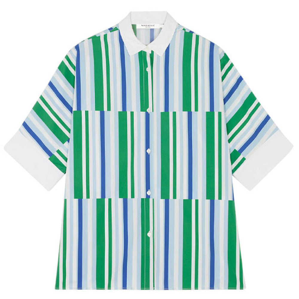 Boxy Shirt 'Blue Green Stripes'