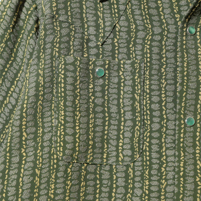 Cowboy One-Up Shirt - R/AC/PE Abstract Stripe Jq Short Sleeve 'Green'
