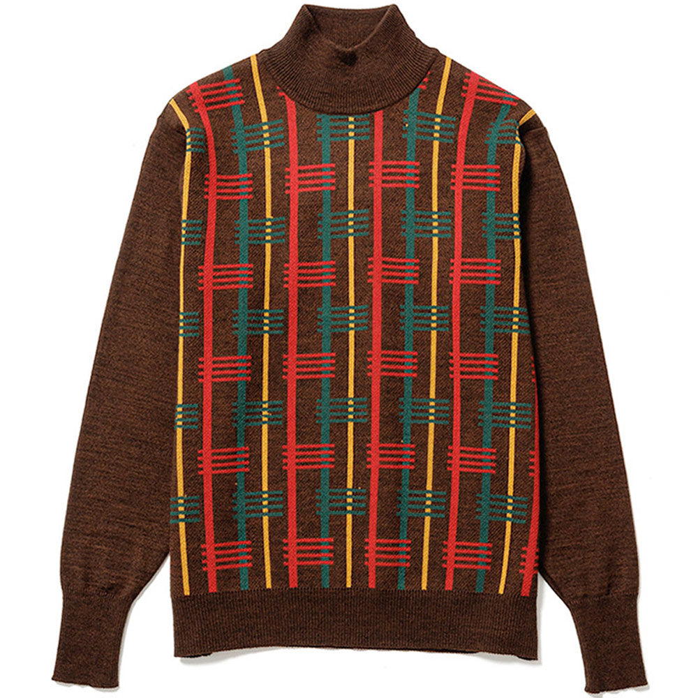 Rasta HI-Gauge Mockneck Knit 'Brown Rasta'