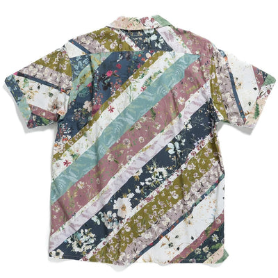 Camp Shirt Short Sleeve 'Navy Cotton Diagonal Print'