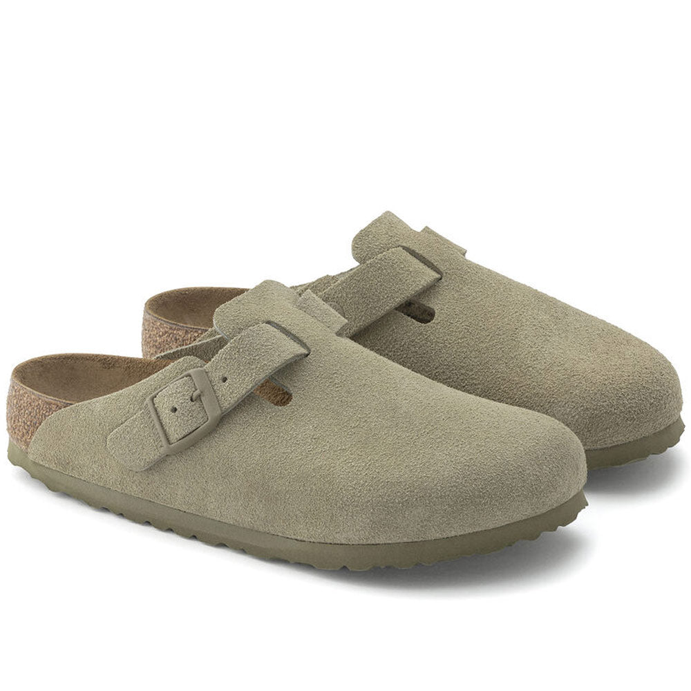 Boston Suede Leather Slippers 'Faded Khaki'
