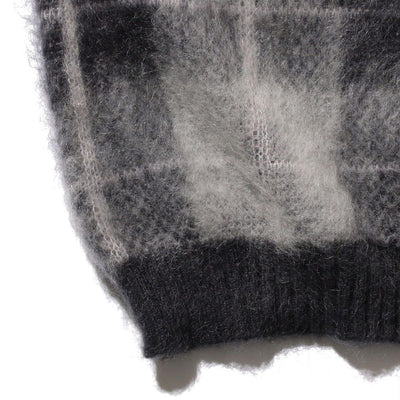 Mohair Check Pullover Knit Vest 'Grey'