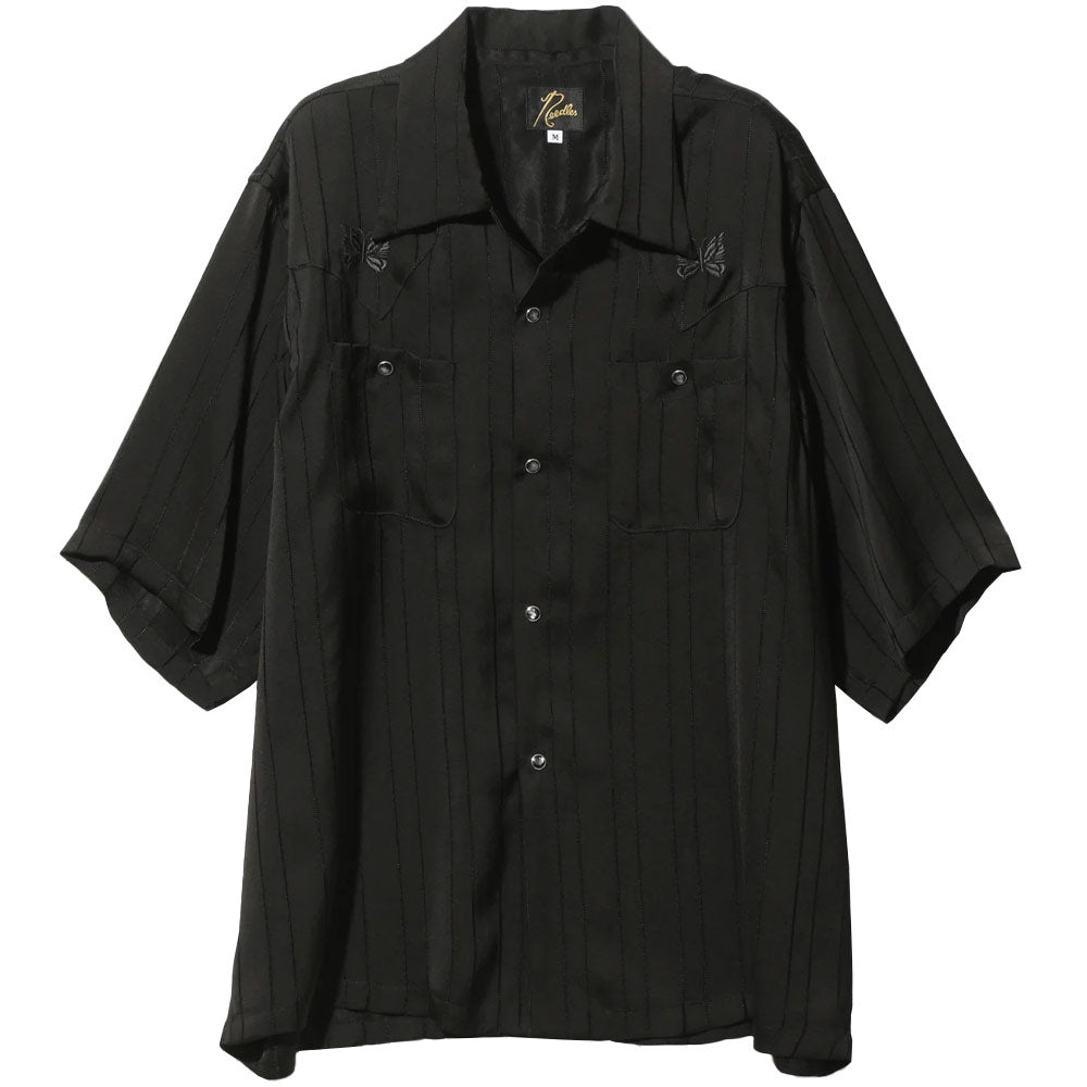 Cowboy One-Up Shirt - TA/CU/PE Georgette Short Sleeve 'Black'