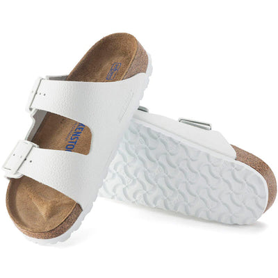 Arizona Soft Footbed Leather Slippers 'White'