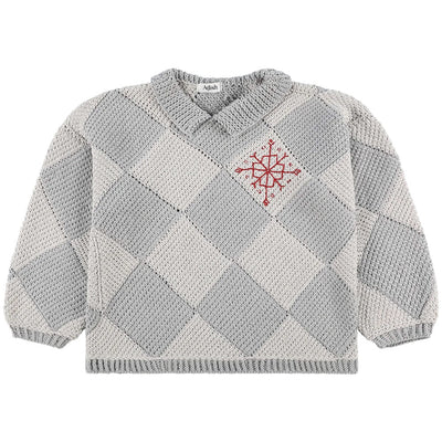 Iota Hand Knitted Collar Jumper 'Grey'