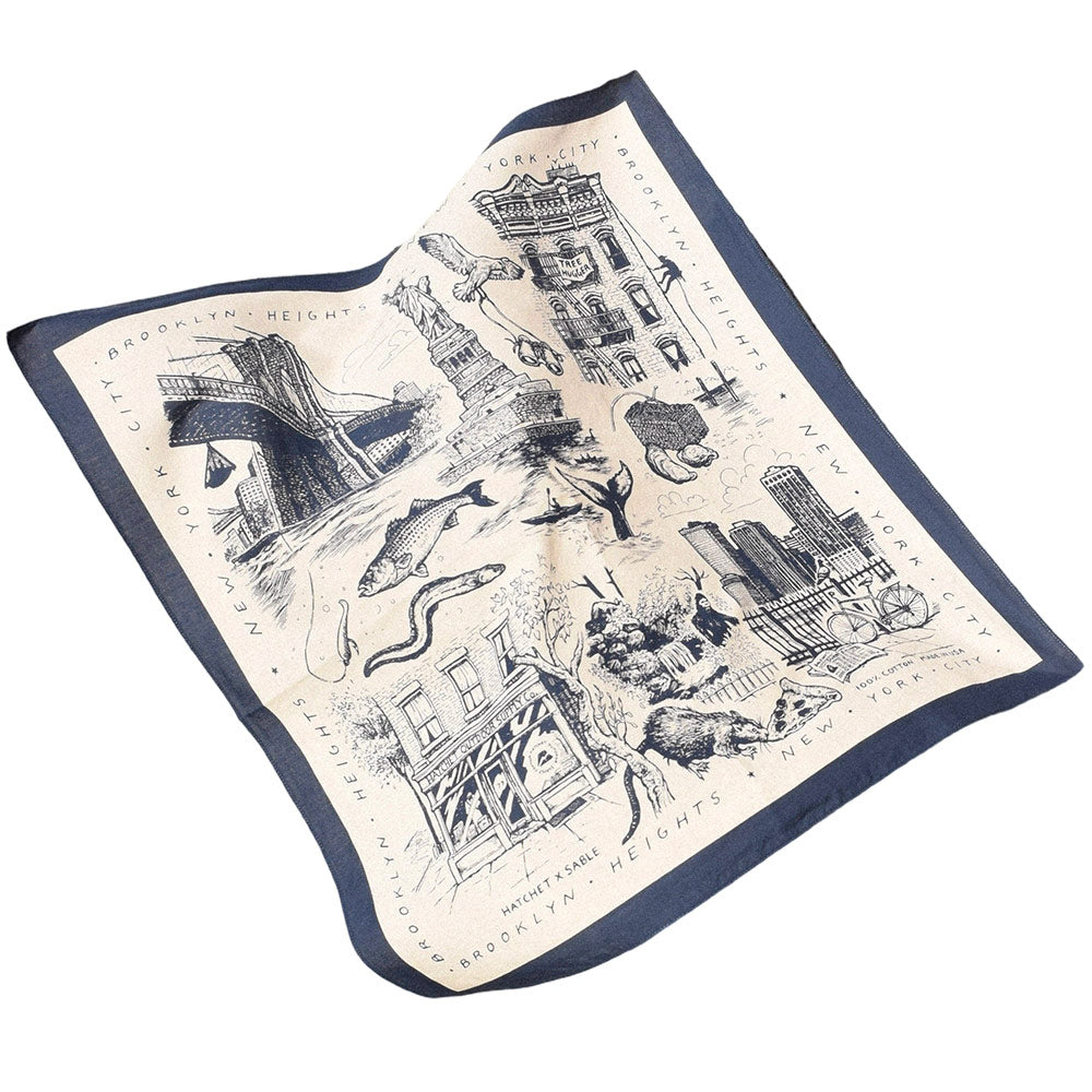 Sable New York | Sable x Hatchet Supply Cotton Bandana (Brooklyn Heights) 'Brooklyn Blue'