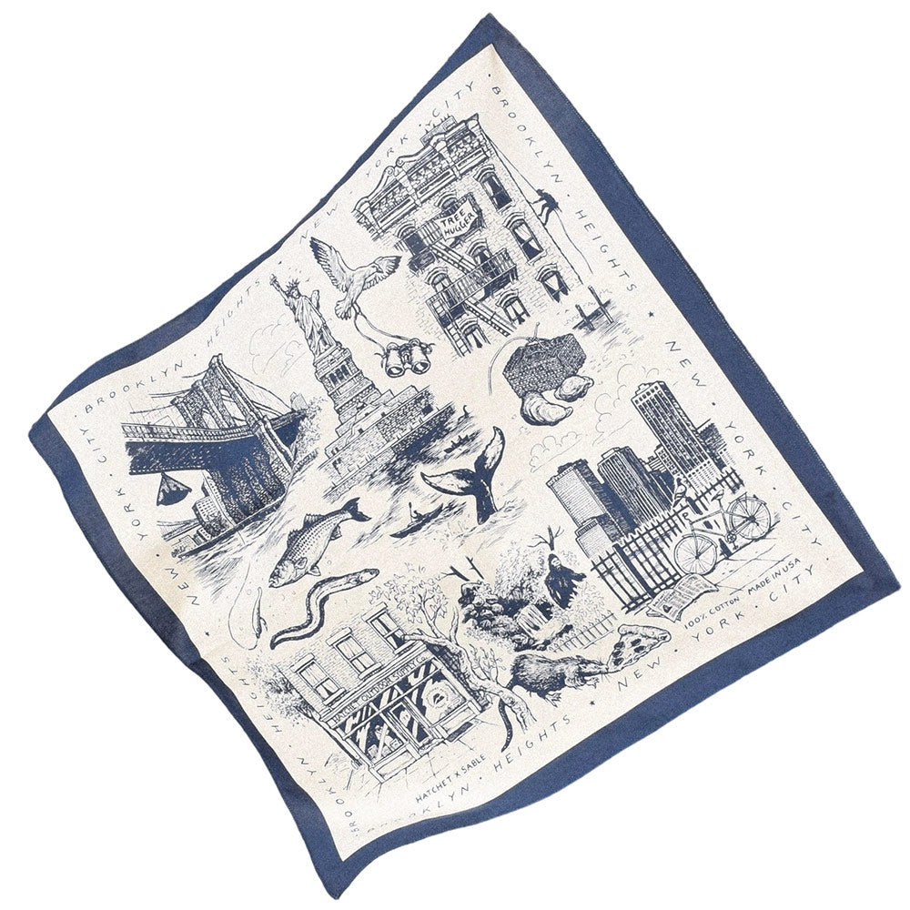 Sable New York | Sable x Hatchet Supply Cotton Bandana (Brooklyn Heights) 'Brooklyn Blue'