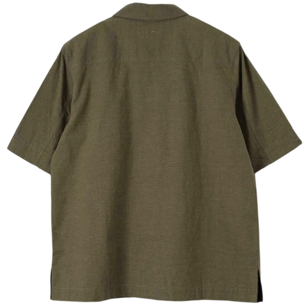 Margaret Howell MHL S/S PJ Shirt Dry Cotton End on End Moss