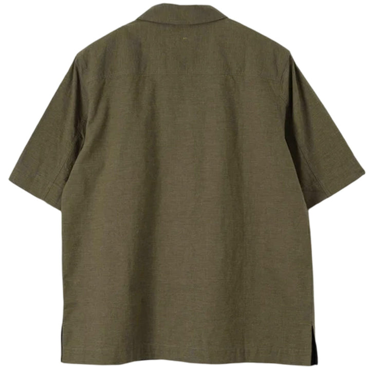 Margaret Howell MHL S/S PJ Shirt Dry Cotton End on End Moss