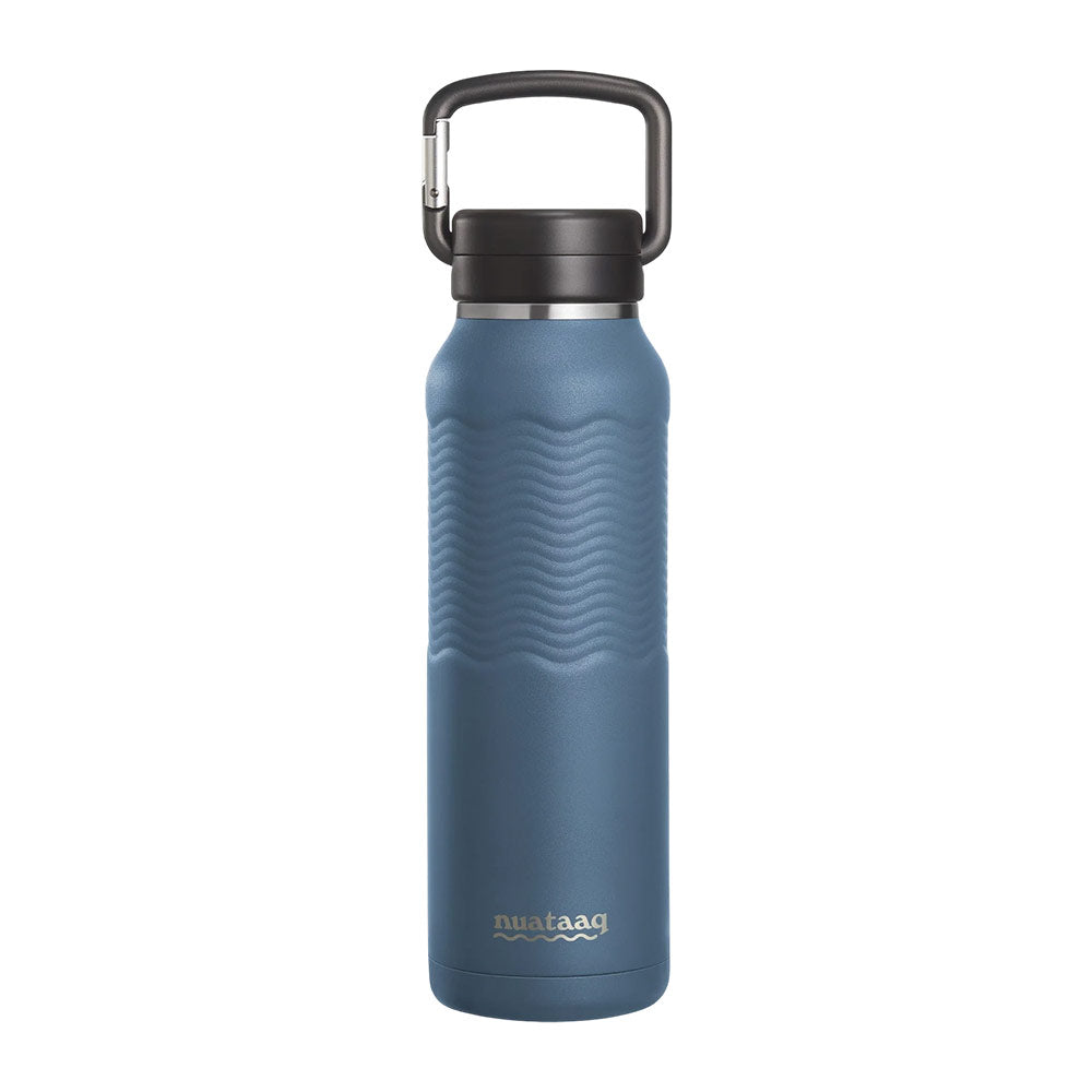 Nuataaq | 34 Oz / 1L Carabiner Water Bottle With Clip Cap 'Lake Blue'