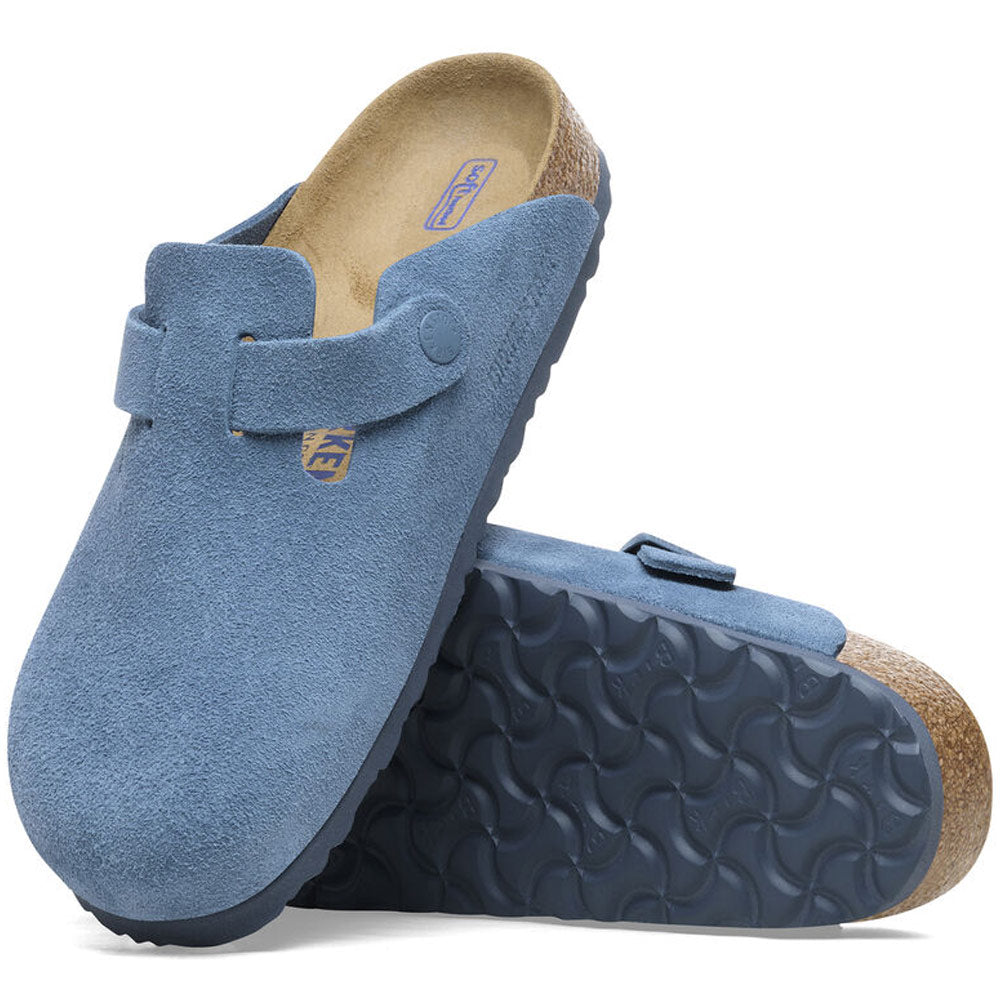 Boston Soft Footbed Suede Leather Slippers 'Elemental Blue'