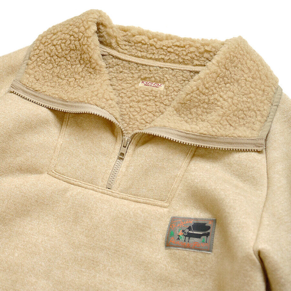 Boa Fleece Zip Alpine Pullover 'Ecru'