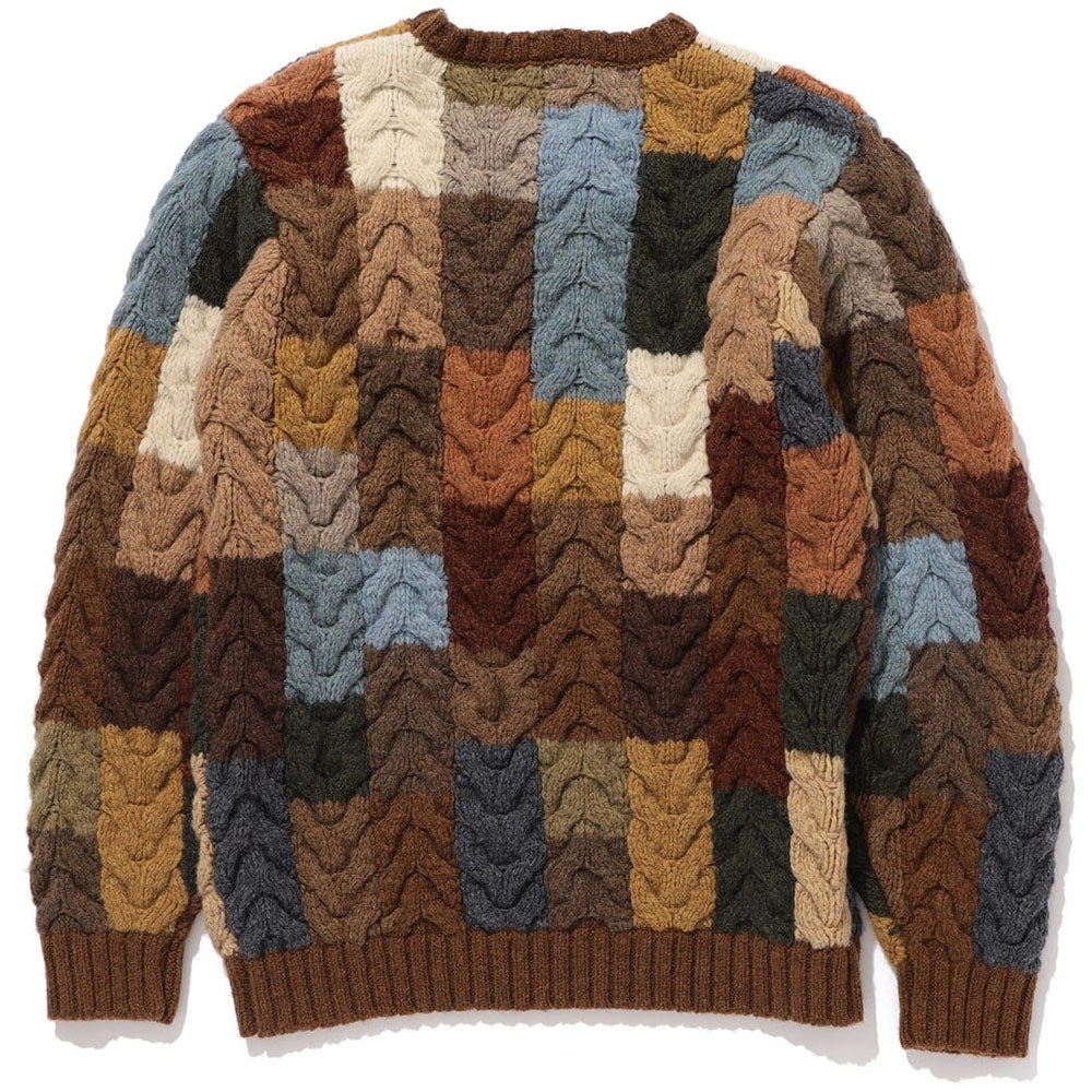 Patchwork Hand Knit Cable Crew Neck 'Cable'