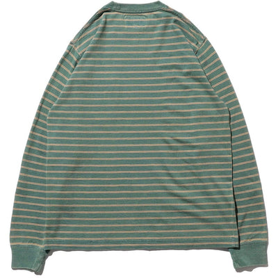 Indigo Horizontal Stripe Long Sleeve Pocket T-Shirt 'Vintage'