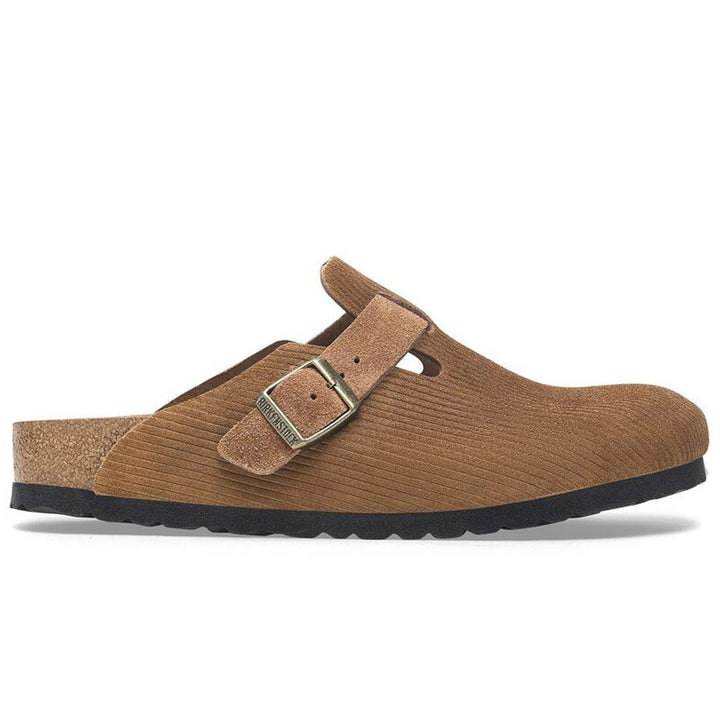 Birkenstock | Boston Suede Embossed Slippers 'Corduroy Dark Tea