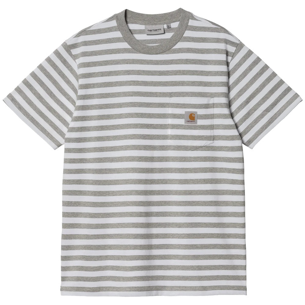 S/S Scotty Stripe Pocket T-Shirt 'Grey Heather / White'
