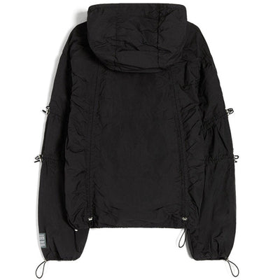 Cinched Nylon Hooded Jacket 'Black'