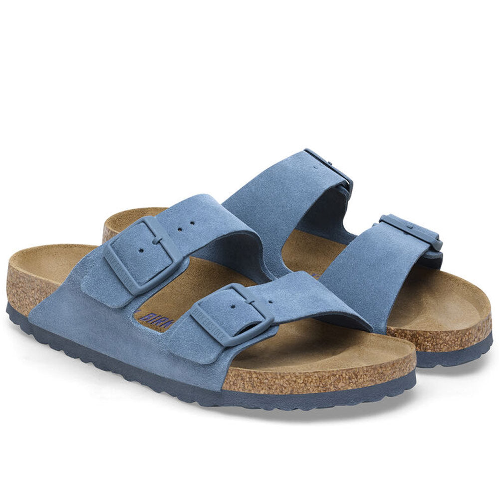 Arizona Soft Footbed Suede Leather Slippers 'Elemental Blue'