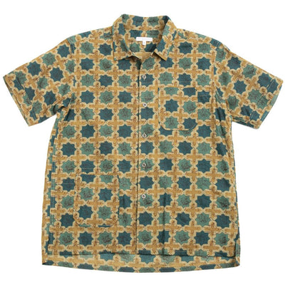 Camp Shirt 'Olive Cotton Cross Batik'