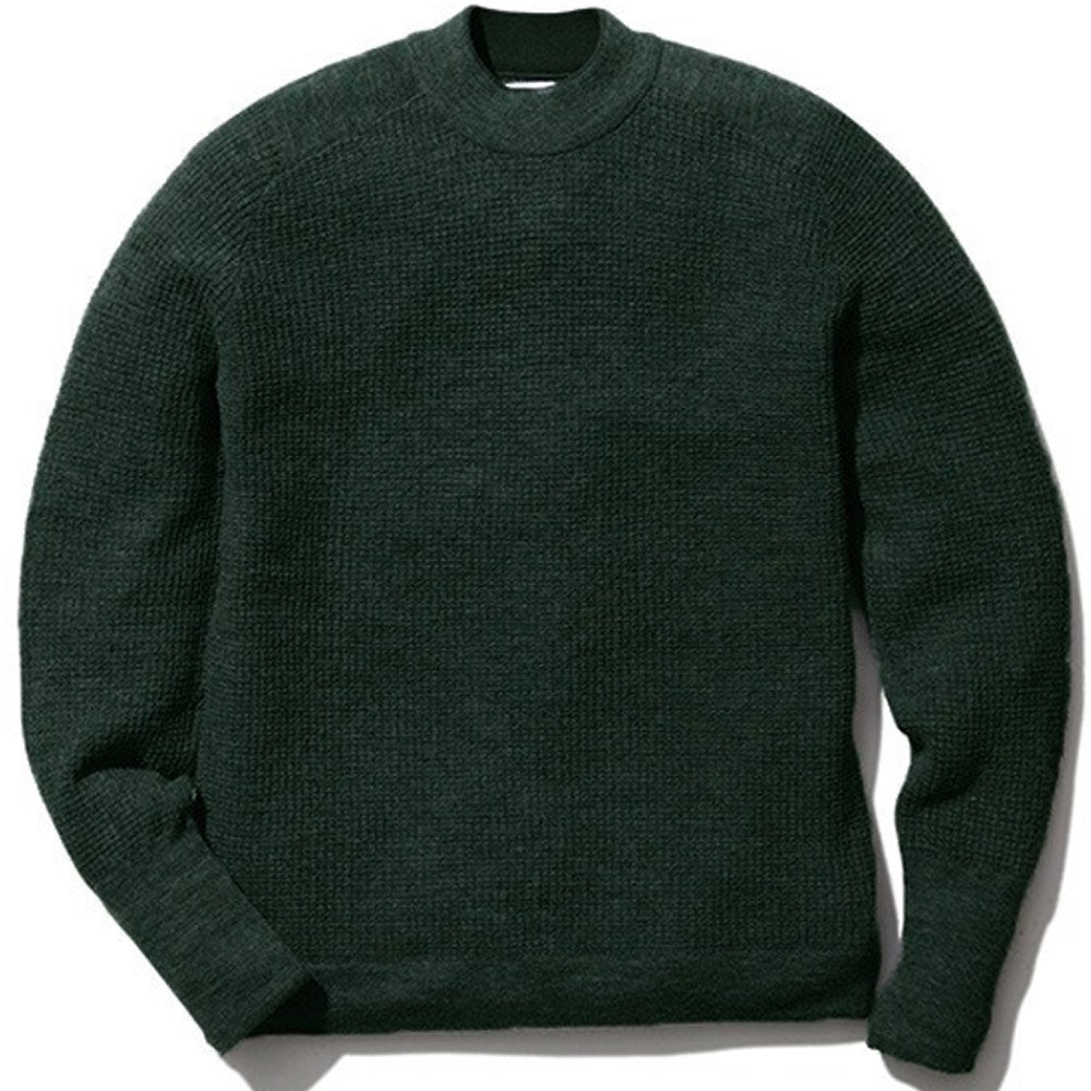 Waffle Mock Neck Sweater 'Forest Green'