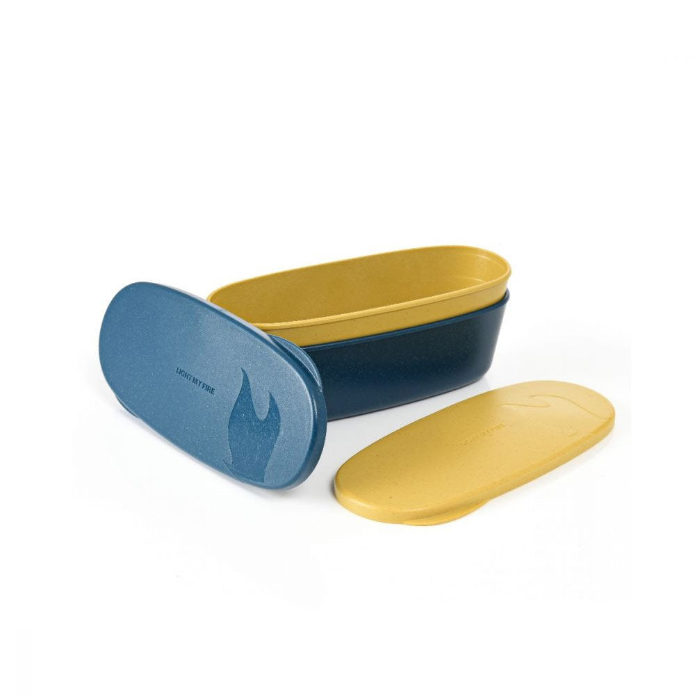 SnapBox Oval BIO 2-Pack 'Musty Yellow / Hazy Blue'