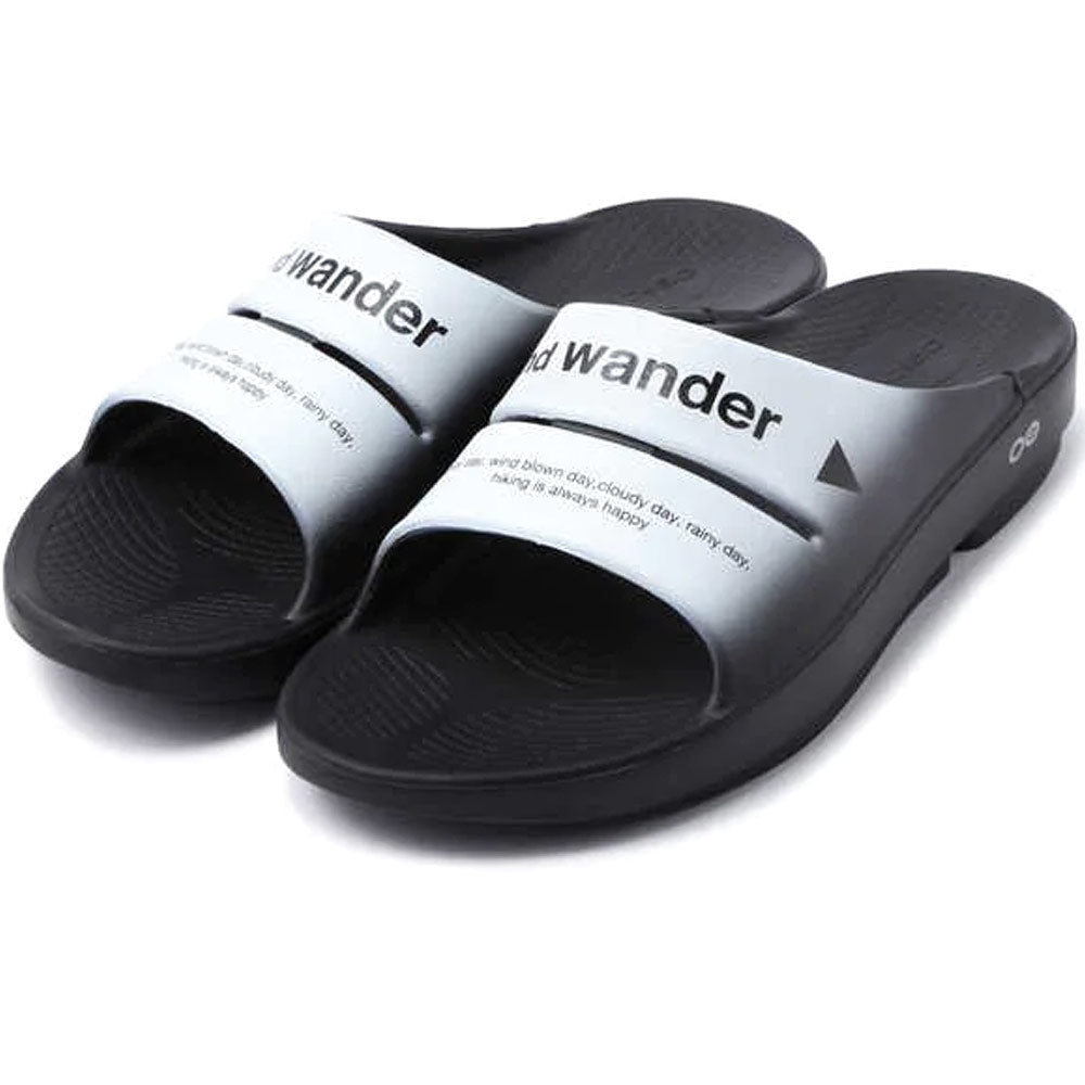 X OOFOS O Oahh Rubber Slides in Black - And Wander