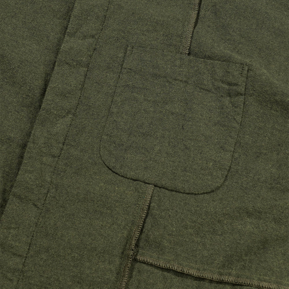Combo Short Collar Shirt 'Olive Solid Cotton Flannel'
