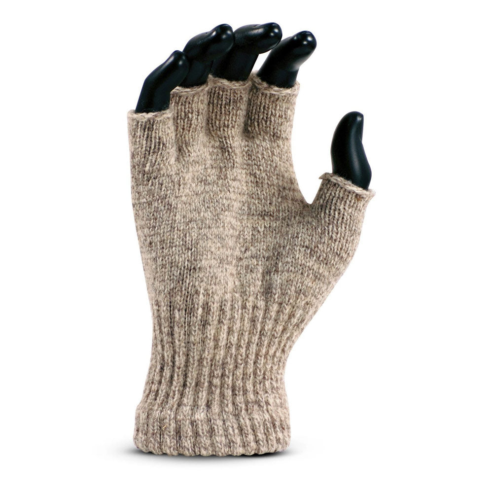 Mid Weight Ragg Fingerless Glove 'Brown Tweed'