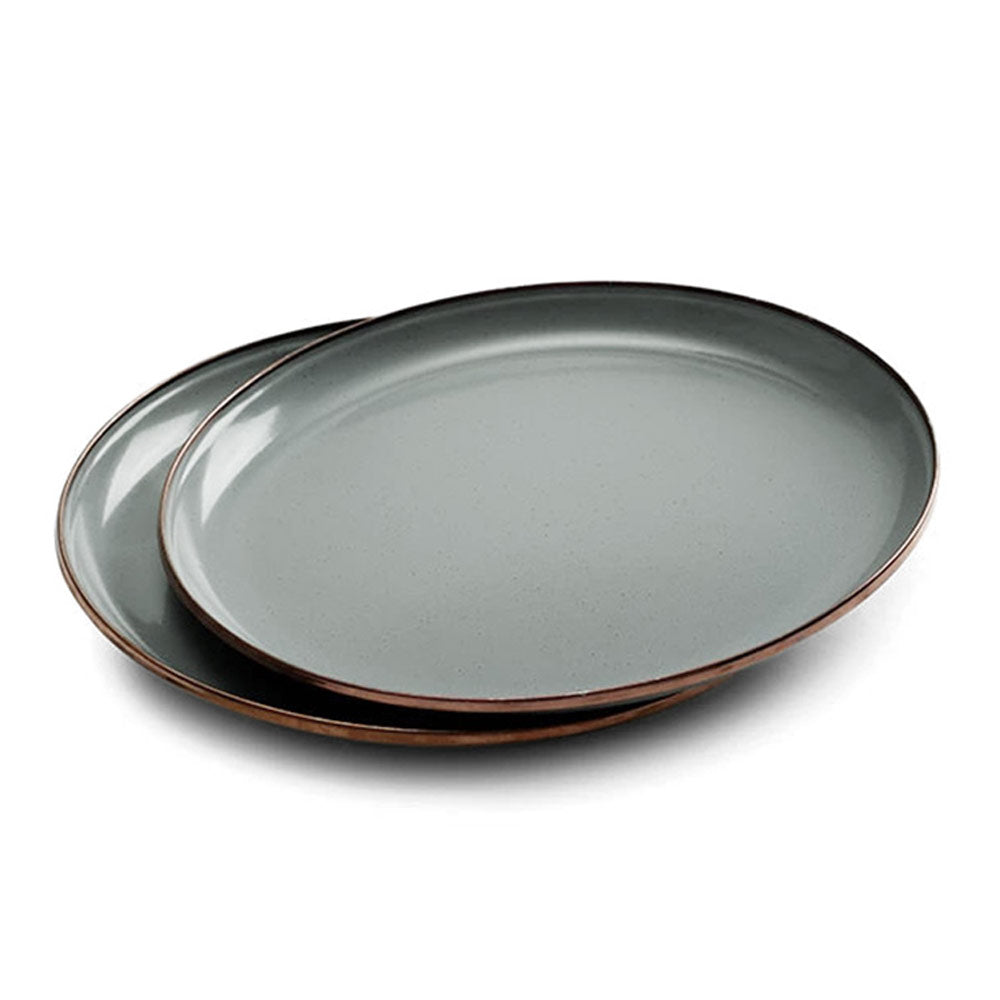 Enamelware Dining Collection - Deep Plate Set 'Slate Gray'
