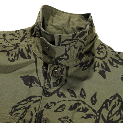 Explorer Shirt Jacket 'Olive Floral Print Ripstop'